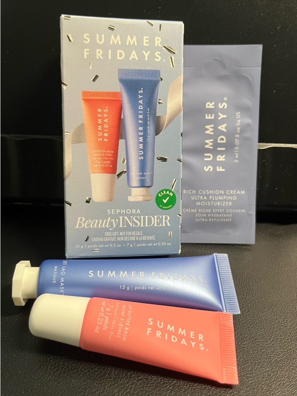 Summer Fridays Skincare Set - Jet Lag Mask, Lip Butter Balm & Moisturizer Sample